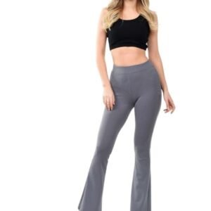 Gri Çizgili Bol Paça Tayt