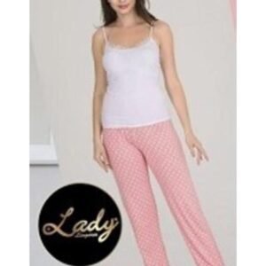 Pjama Takımı Üçlü Pembeli Beyaz Panlı