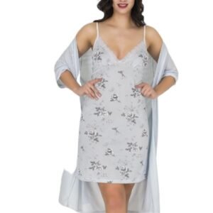 Mavi Çiçekli Gecelik