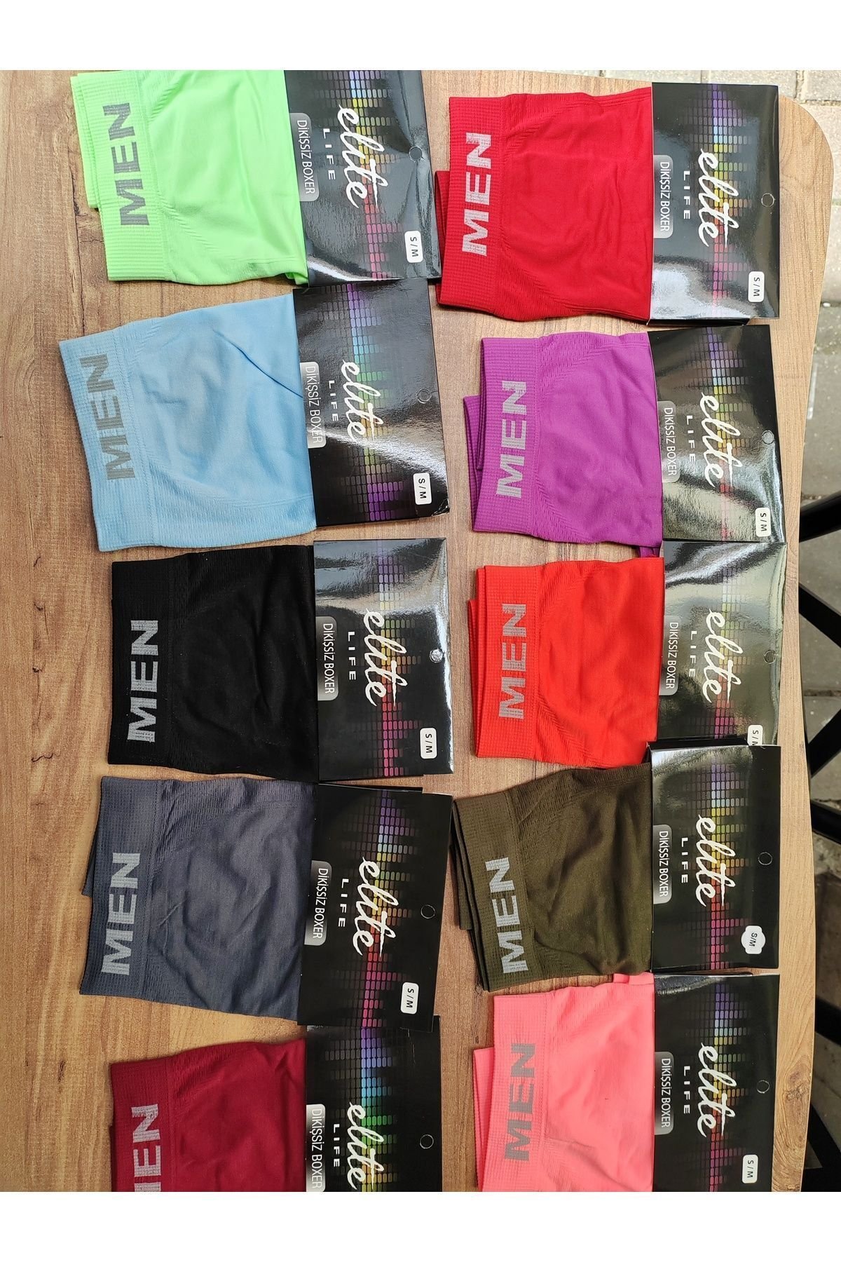 Erkek Dikişşiz Boxer Karışık Renk Pakete 10 Adet