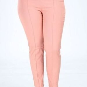 Kadın Tayt Pudra Renkli Yanları Fermuarlı