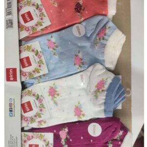 12 Li Çiçek Desenli Çorap