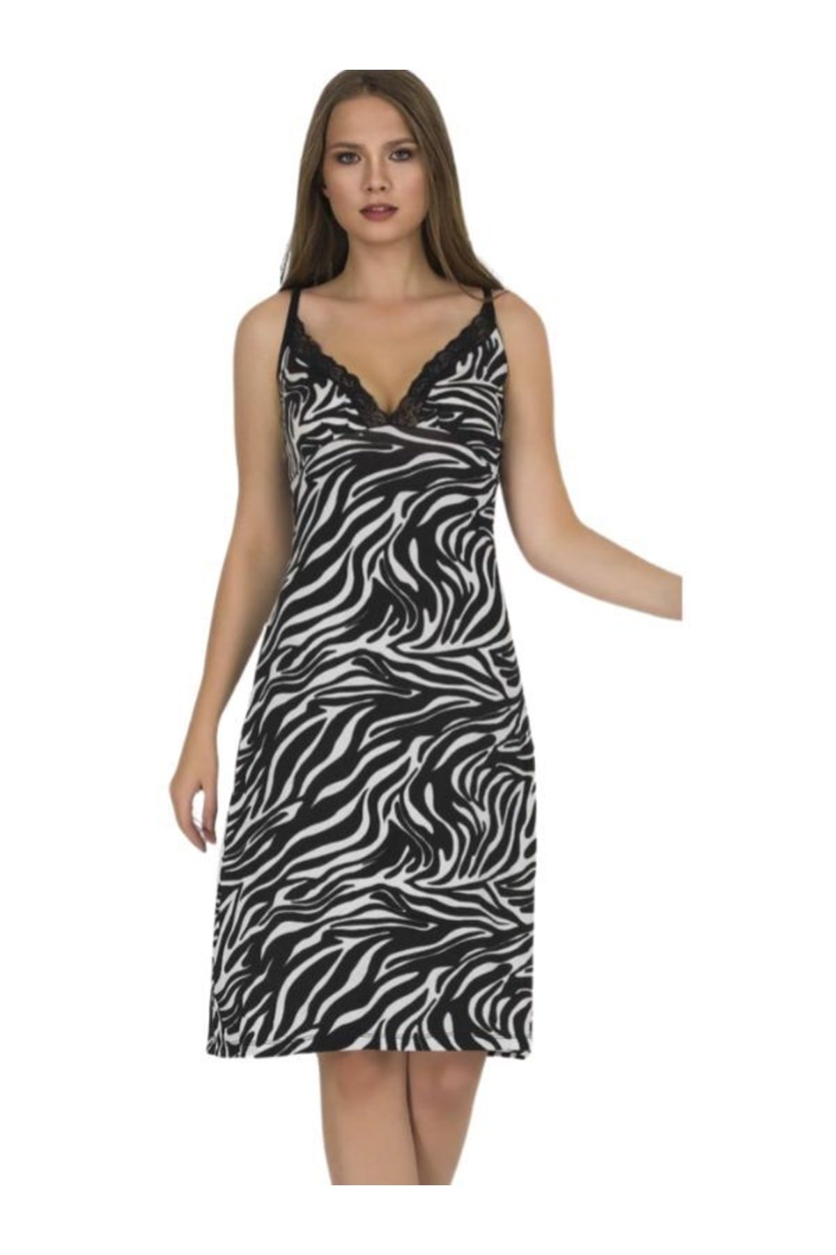 Leopar Desenli Ince Askılı