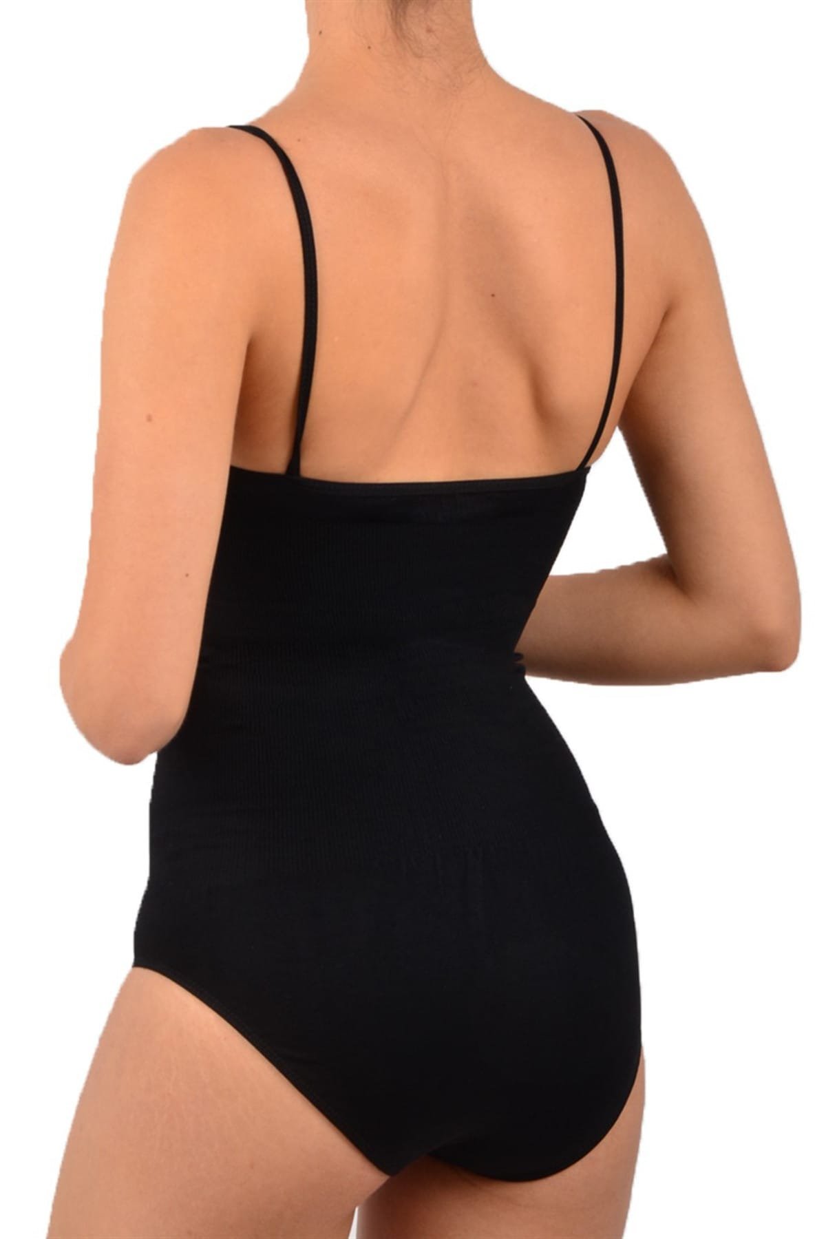 Kadın 874 Dikişsiz Ip Askılı Slip Body Korse Siyah - Görsel 2