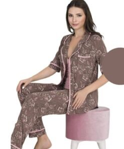 Çiçek Desenli Pijama Takımı