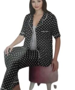 Siyah Benekli Pijama Takımı