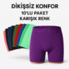 Elite Life Yavuzshop Erkek Dikişsiz Boxer 10’lu asortı Paket | Uzun Ömürlü Konfor